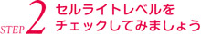 ｾﾙﾗｲﾄﾚﾍﾞﾙをﾁｪｯｸしてみましょう