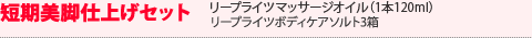 短期美脚仕上げセット リープライツトリートメントオイル (1本 120ml) 脚ほそっっ！3箱